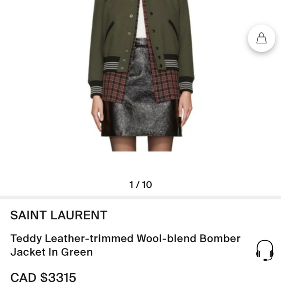 Authentic Yves Saint Laurent olive teddy varaity jacket - Picture 6 of 7